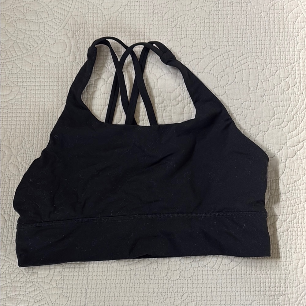 Women's Savvy Black Strappy Sports Bra